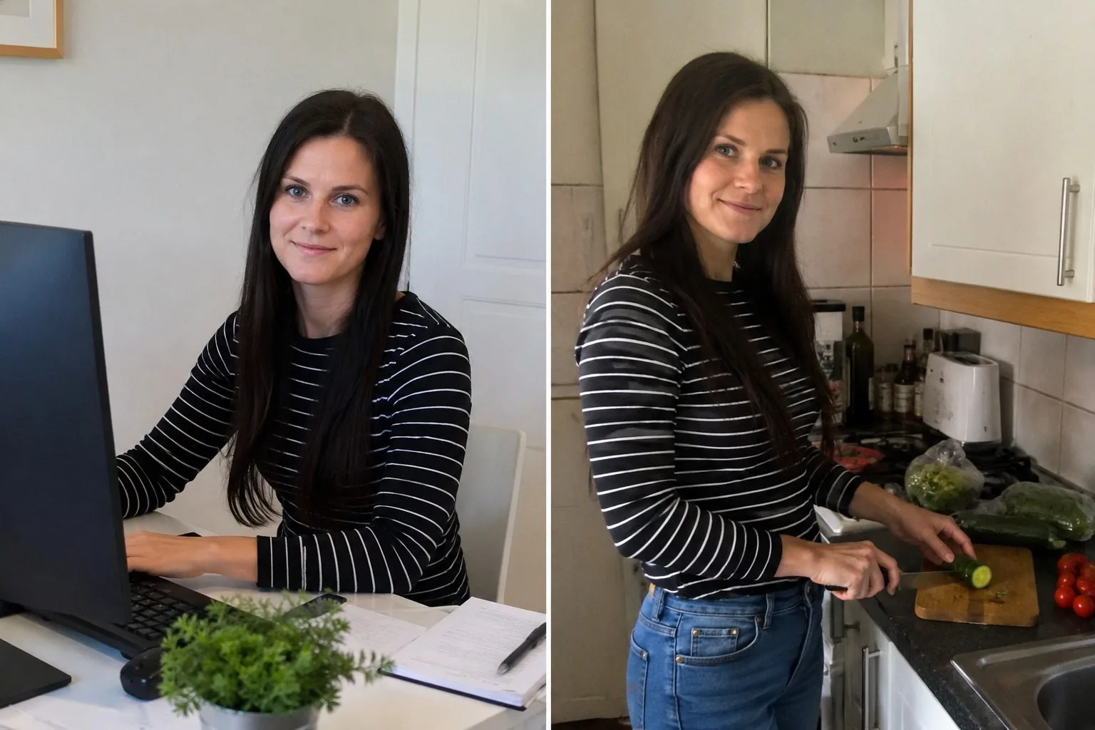 Yksilöllinen kuvapari ennen-kuva